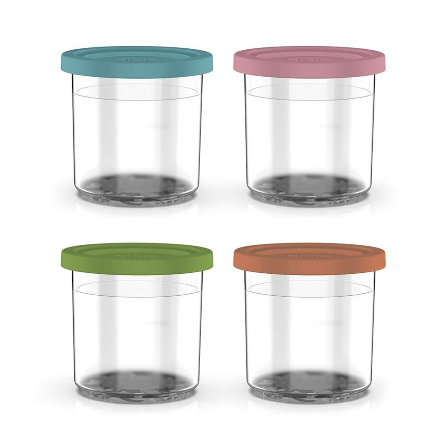 recipientes para postres ninja ice cream maker con tapas de colores juego de 4