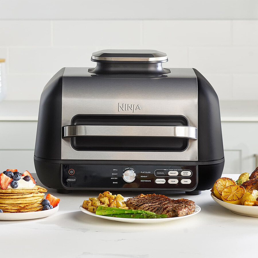 paquete de parrilla ninja foodi max pro health y cuchillos para carne - ag651steak