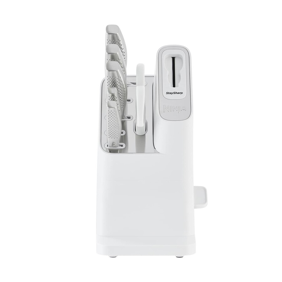 juego de cuchillos ninja staysharp de acero inoxidable de 6 piezas y bloque blanco – k62006euwh