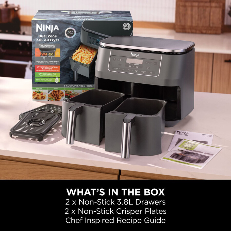 freidora de aire ninja 6 en 1 de doble zona de 76 l dz300uk