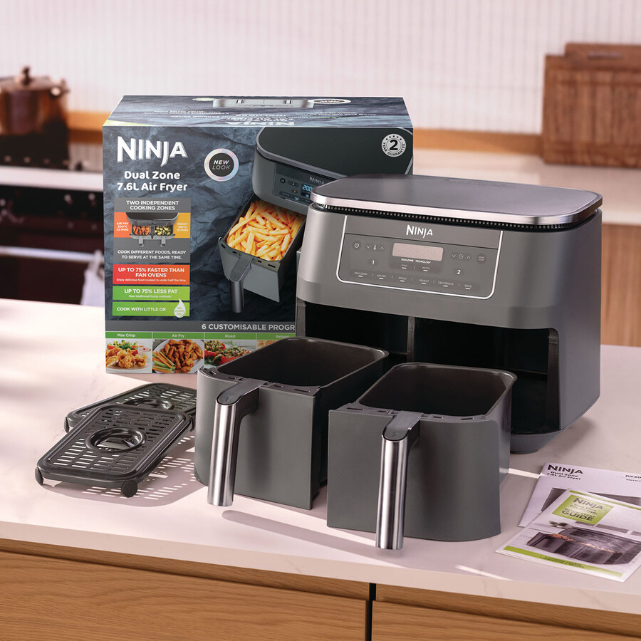 freidora de aire ninja 6 en 1 de doble zona de 76 l dz300uk