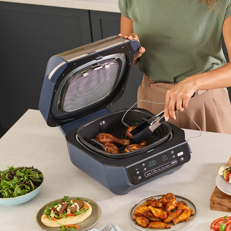 parrilla y freidora de aire ninja 5 en 1 - cyber space eg351ukcyd