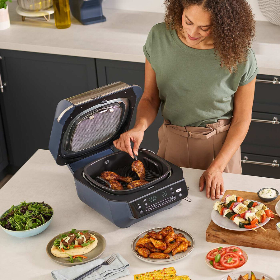 parrilla y freidora de aire ninja 5 en 1 - cyber space eg351ukcyd