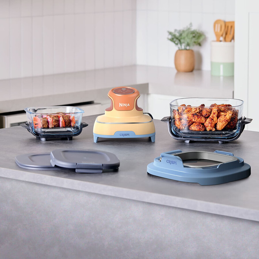 freidora de aire portátil ninja crispi 4 en 1 de vidrio pequeño – mango clouds fn101ukorpr