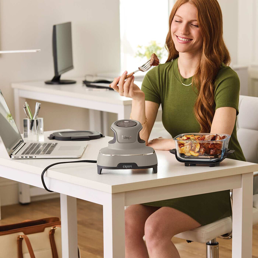 freidora de aire portátil de vidrio ninja crispi 4 en 1 para preparar comidas - piedra