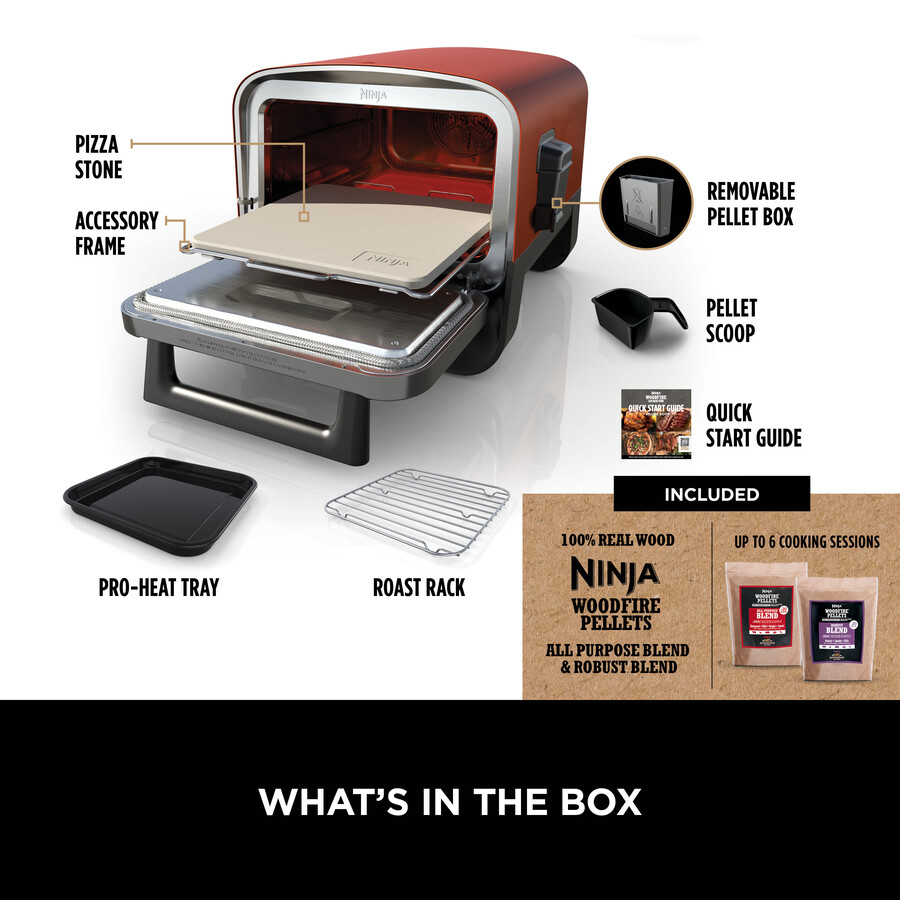 horno eléctrico de exterior ninja woodfire pizzera artesanal y ahumador de barbacoa oo101uk