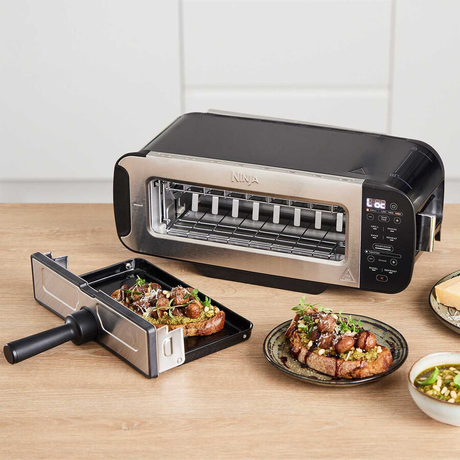tostadora parrilla y prensa para paninis ninja foodi 3 en 1 negra st200uk