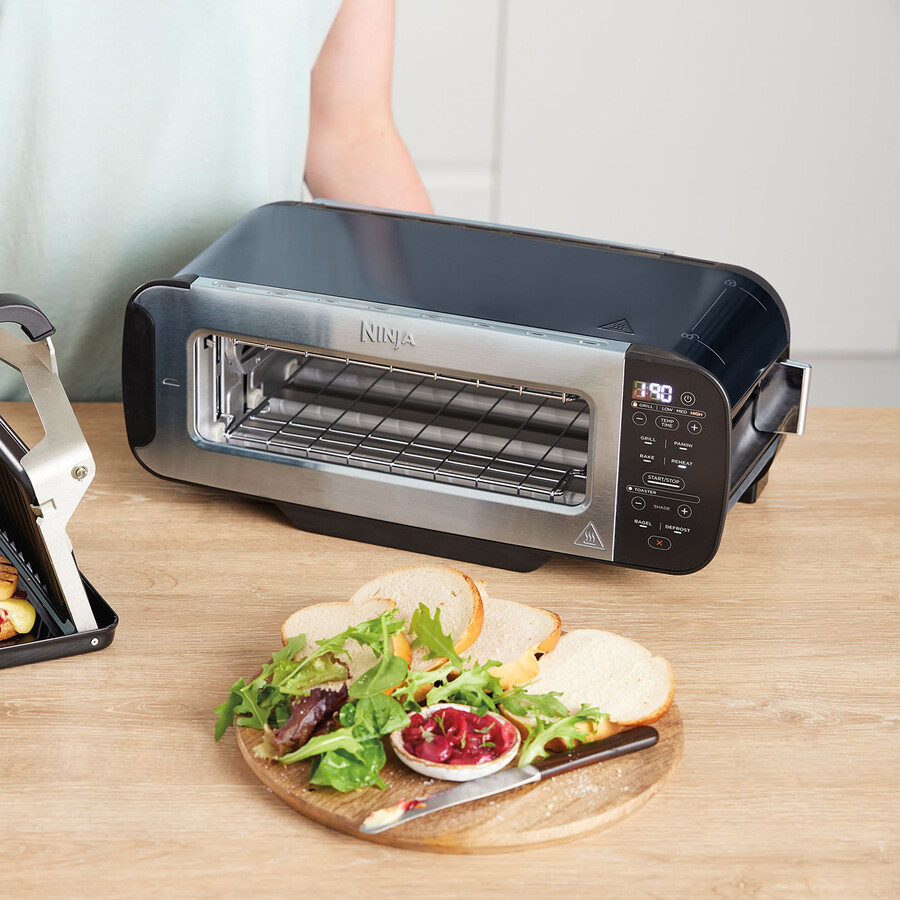tostadora parrilla y prensa para paninis 3 en 1 ninja foodi - cyber space st200ukcyd