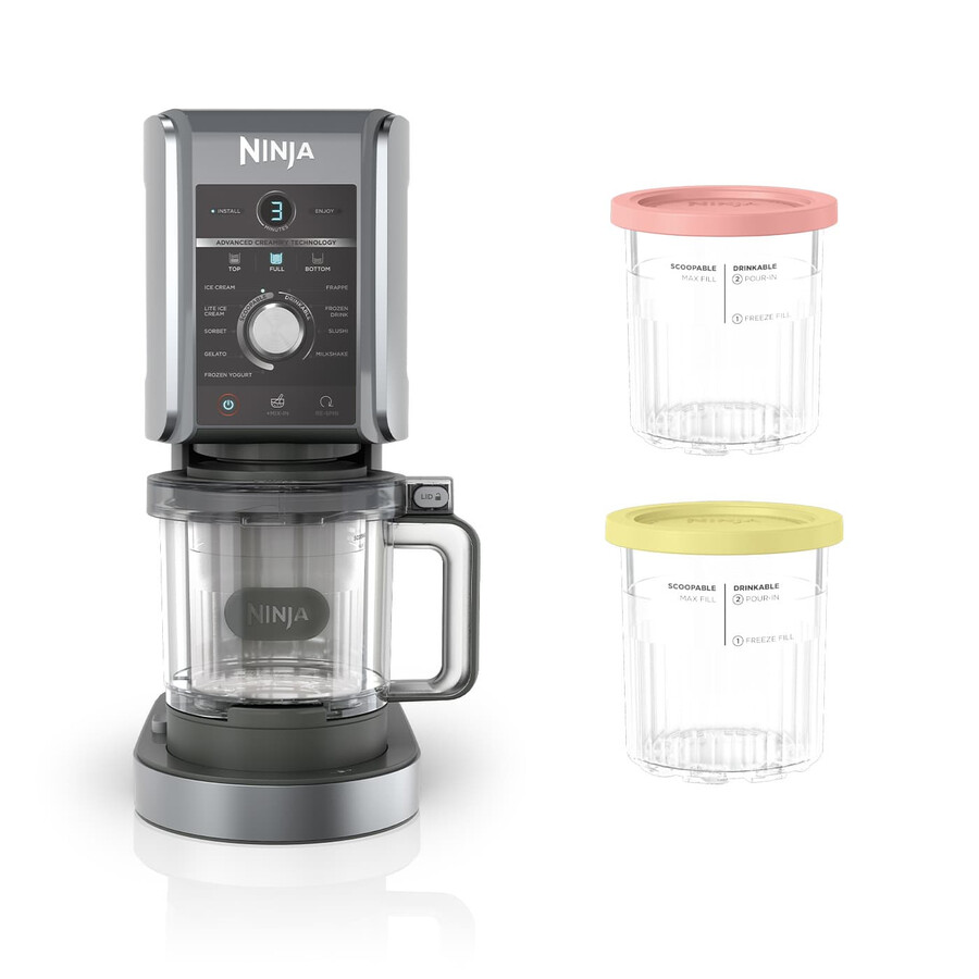 máquina para hacer helados y bebidas congeladas ninja creami deluxe 10 en 1 paquete de 4