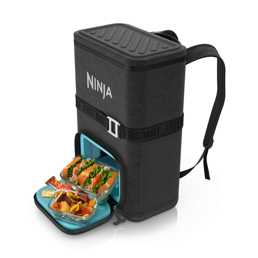 mochila térmica ninja frostvault go de 17 litros y 24 latas - gris carbón
