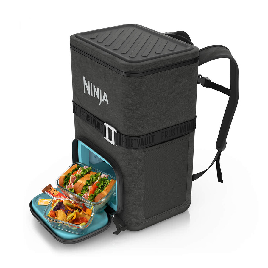 mochila térmica ninja frostvault go de 23 litros y 36 latas - gris carbón