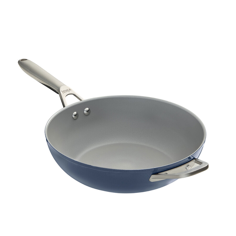 zerostick ceramic pro - wok de 28 cm - azul medianoche